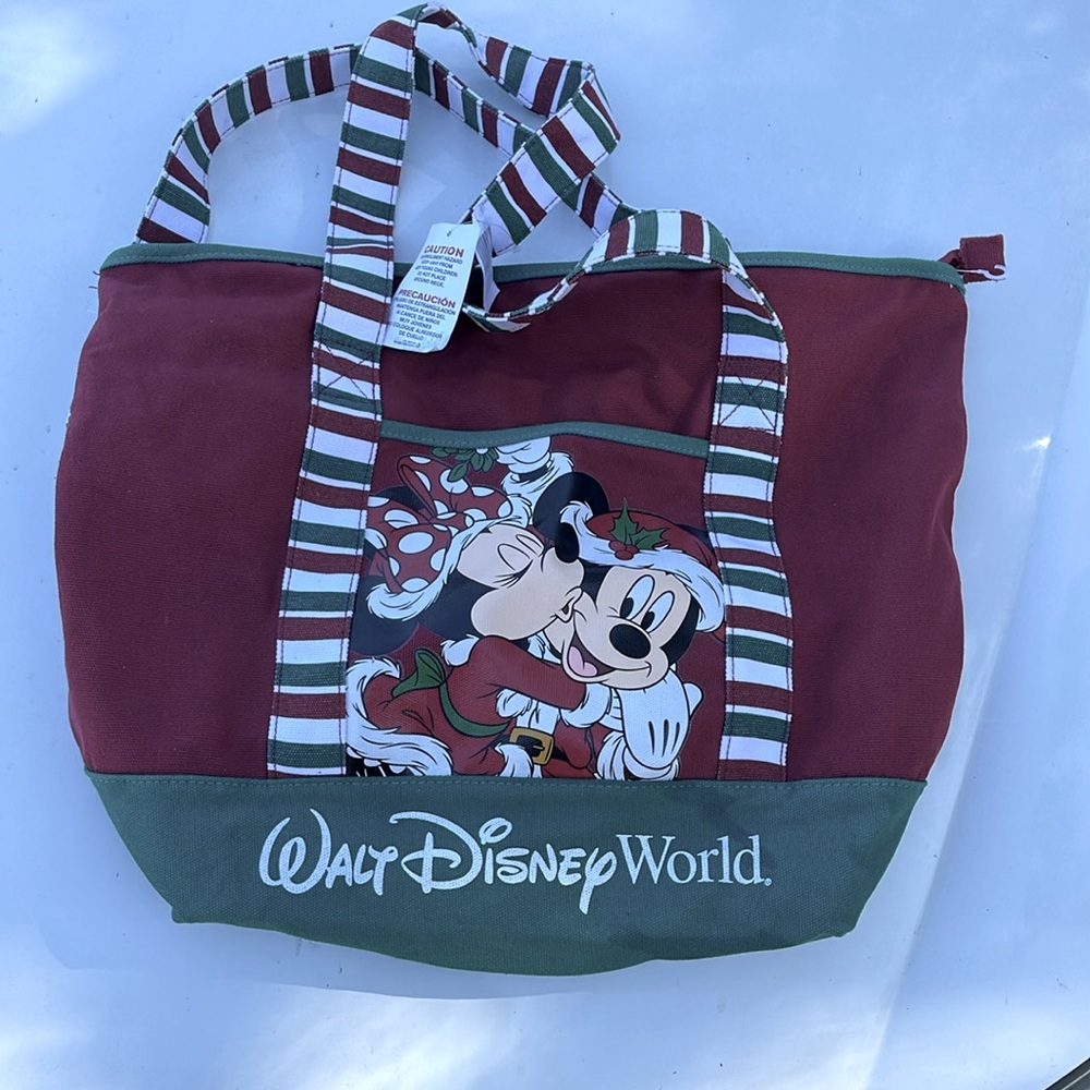 Disney Christmas tote with Minnie and Mickey on the front